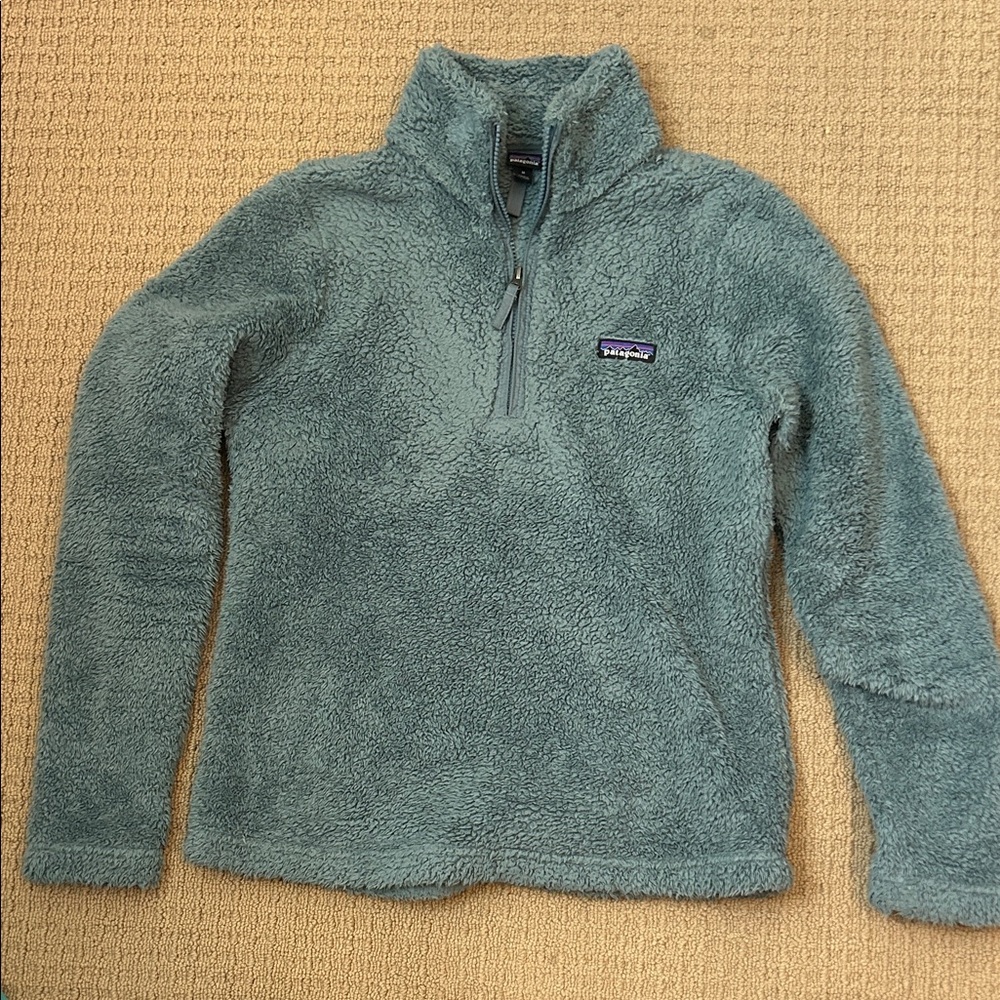 Patagonia womens' Teal Sherpa 1/4 Zip Pullover